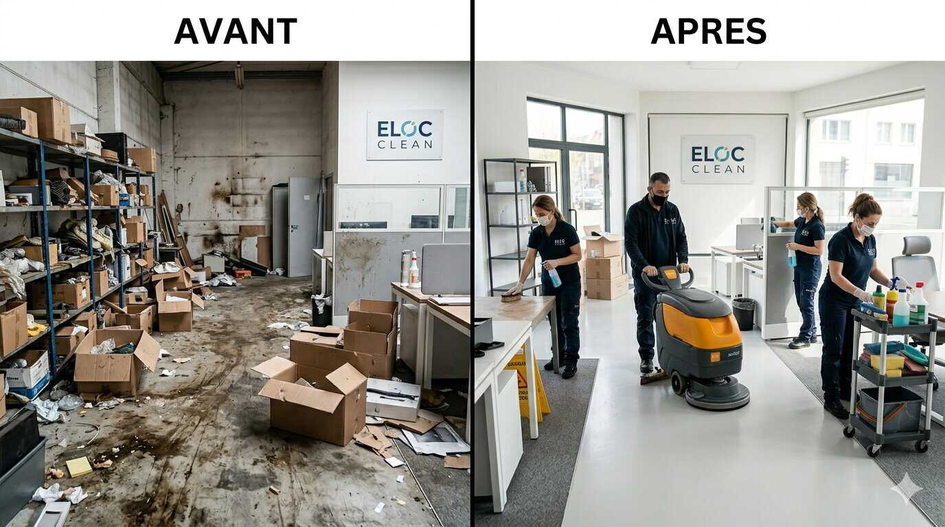 avant après nettoyage local professionnel