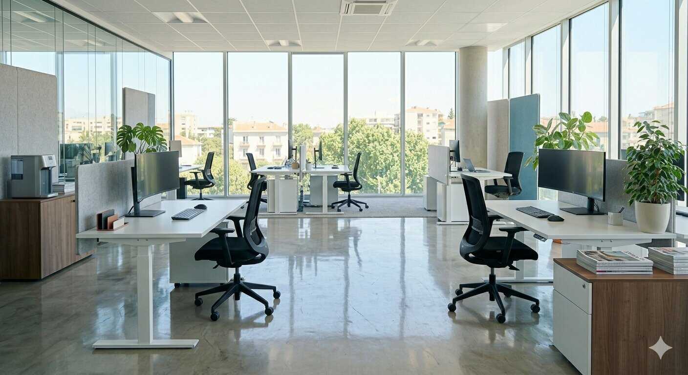 Locaux professionnels propres après entretien régulier