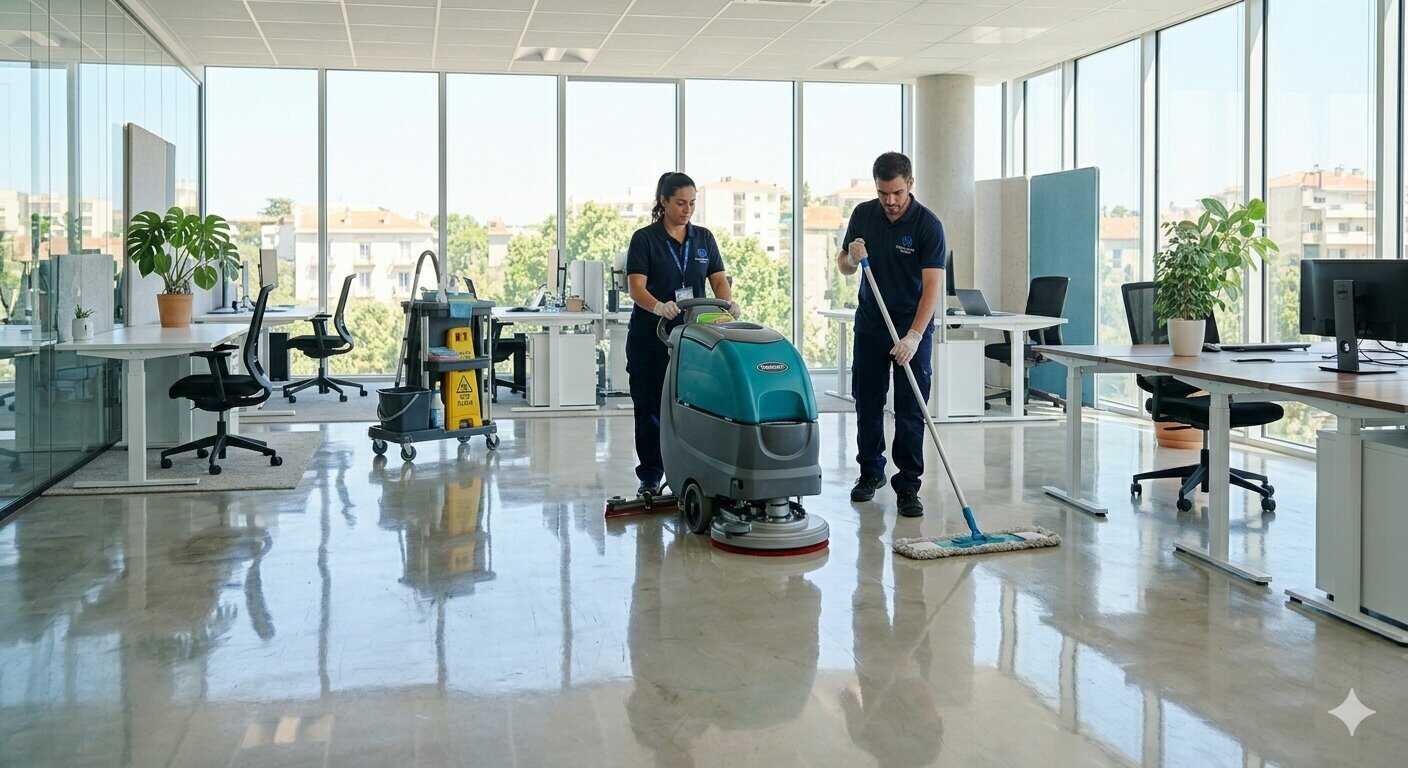 Nettoyage régulier des sols en entreprise