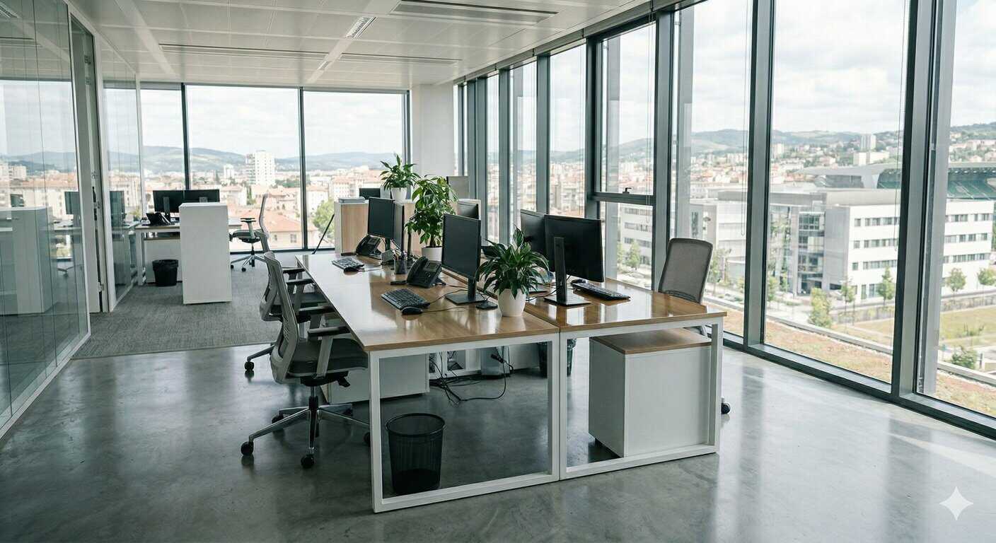 bureau propre apres nettoyage professionnel saint etienne