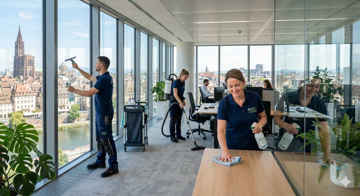 Entreprise de nettoyage à Strasbourg avec équipe professionnelle en intervention