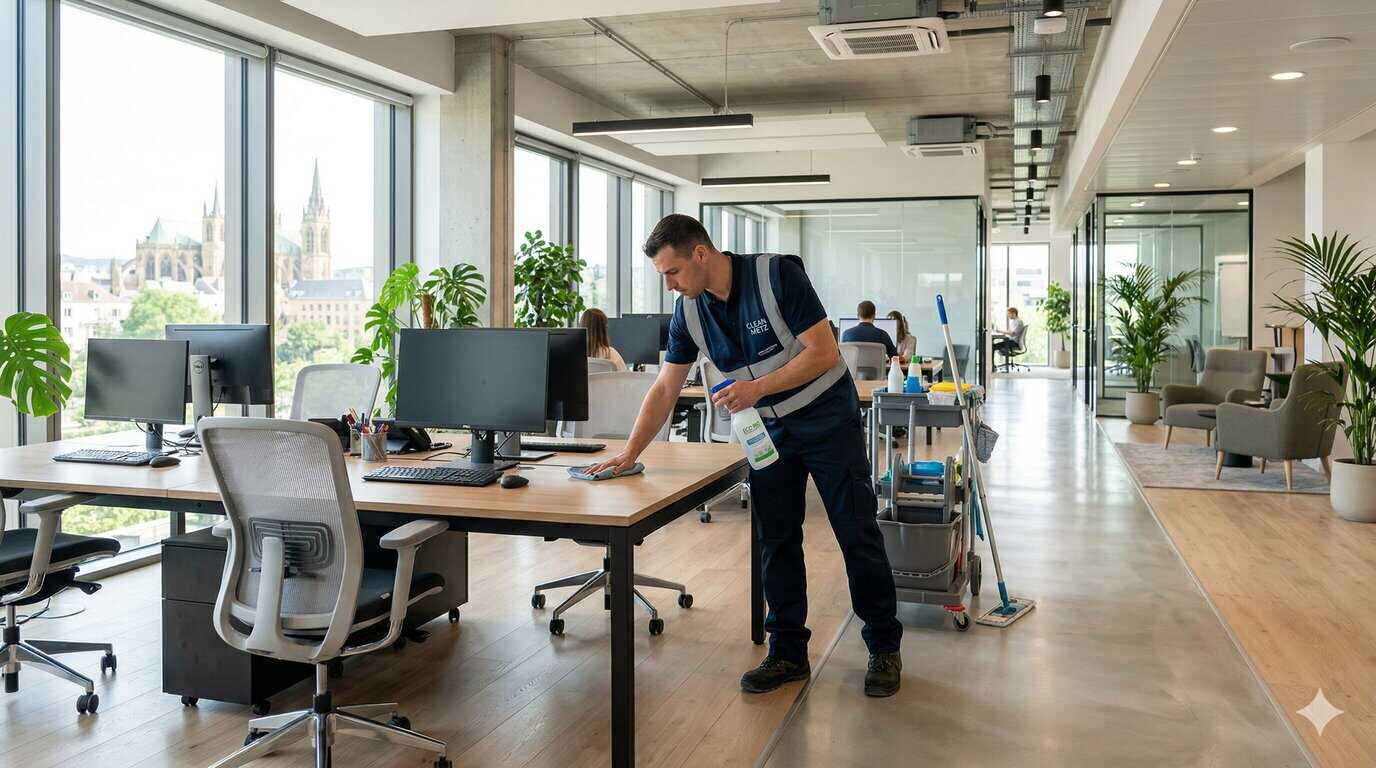 Nettoyage de bureaux dans des locaux professionnels à Metz